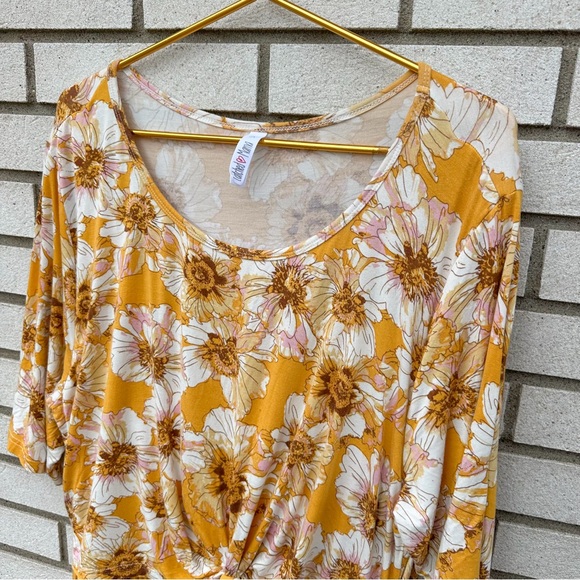 Latched Mama Floral Front Knot Nursing Maxi Dress Empire Waist Pockets 2X - Picture 2 of 10